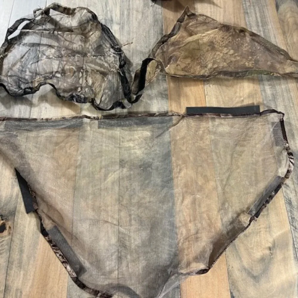 Set of 3 camo hunting face / neck netting garments